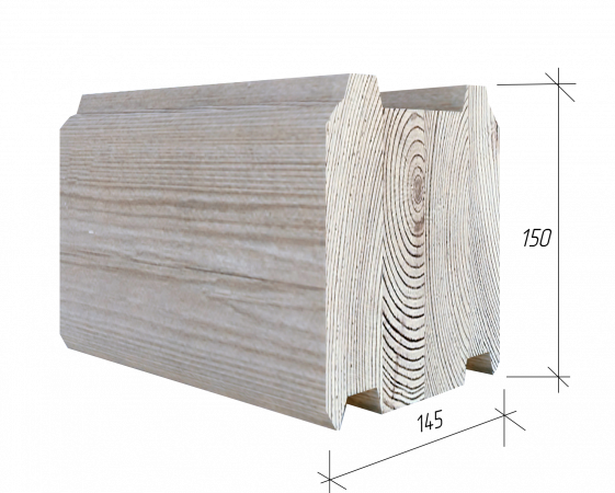 Клееный брус 145x150 профилированный